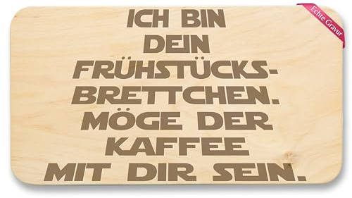 Shirtracer Frühstücksbrettchen Holz - Statement - Frühstücksbrett - Möge der Kaffee mit Dir sein - 22x12 - Holz - vesperbrett lustig lustige sprüche spruch