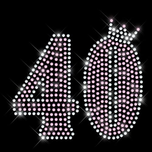 Glitzerdeals Bügelbilder Karneval Strass 40. Geburtstag Geburtstagszahl mit Krone Aufbügler für Textilien 40. Geburtstag Bügelmotiv Jubiläum Strass Bügelbild 40. Geburtstag