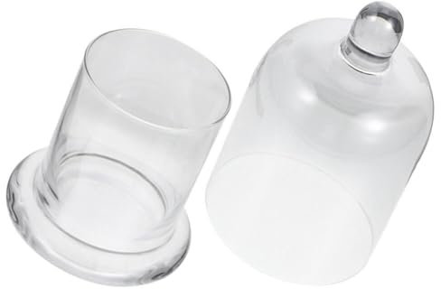 Luxshiny Portavelas De Cristal con Cubierta De Cúpula Campana De Cristal Tarro De Vela Perfumado Pequeño Portavelas para Decoración De Mesa De Boda En Casa