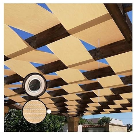 Markisen Segel, Dach Pergola Dekoration Beschattung - Abdeckung Streifen Durchlässiges Tuch Sonnenschutz UV-Block Mit Ösen Für Garten Und Hof, Leicht Zu Installieren ( Farbe : Beige , Größe : 1x8m(39.