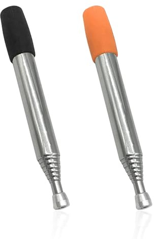 USHXVG 2-piece fire pit accessories, fire box fire wand, fireplace bellows telescopic tube, fire starter, stainless steel fire wand, compact fire wand, camping portable blow dryer (black, orange)