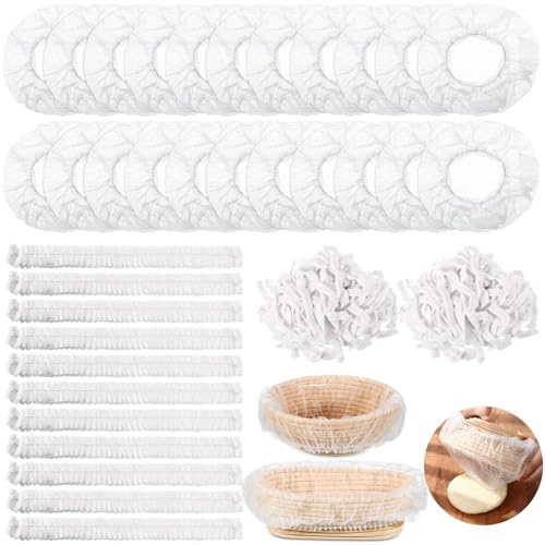 Fanfanwin 200 Pcs Disposable Banneton Liner Proofing Basket Covers | Non Woven Non Stick, Sourdough, Banneton Liners for Bread Baking, Fits Round Oval Baskets, Prevents Dough Stick, Easy Cleanup