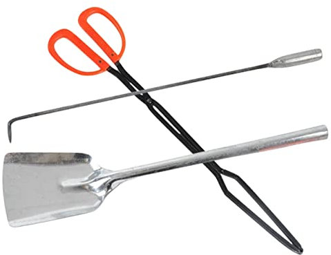 1 Juego de pala for hollín, parrilla for barbacoa, pala for carbón portátil, estufa, pala for carbón, pinza for carbón, cocina, pinza larga, chimenea portátil, herramienta for barbacoa al aire libre,