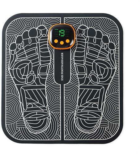 EMS Fußmassagegerät, Faltbares Elektrisches Fußmassagegerät mit 8 Modi und 19 Intensitäten, Fußmassagegerät Elektrisch zur Durchblutungs-und Muskelschmerzlinderung
