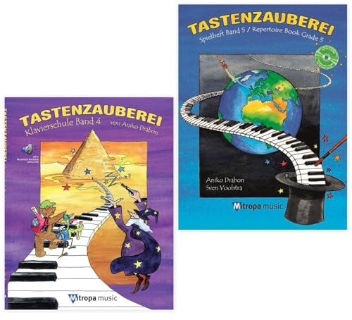 Tastenzauberei Band 4 + Band 5 Spielheft | mit Online-Audio | Klavierschule | Mitropa Music | 1684-11-404 M + 2045-15-404 M | ISBN 9789043171243 + 9789043145961 | Soundman Piano-Bleistift