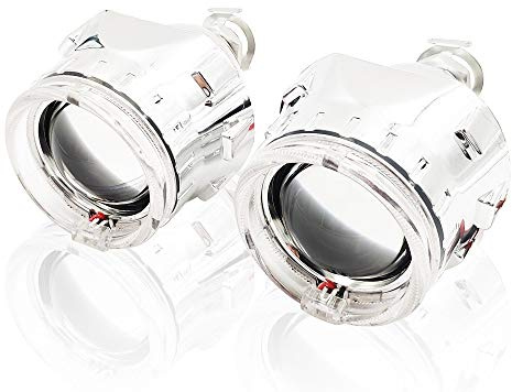 Angel Eyes,Angel Eyes Moto Auto styling LED luci di corsa Uso adatto per gli occhi di angelo HID BI XENON Lenti proiettore Uso adatto per fari H4 H7 Auto-retrofit Auto Punto di testa Lente(2pcs)