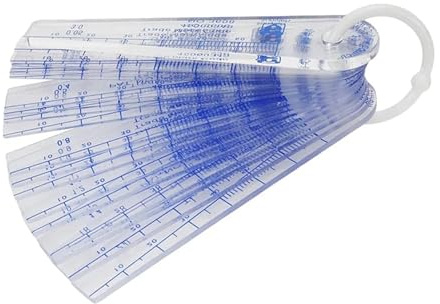 EDEDE Galgas de Espesor, Calibrador de espesores de plástico de 0,05 mm a 3 mm, Herramienta métrica for medir Espacios, 21 Hojas