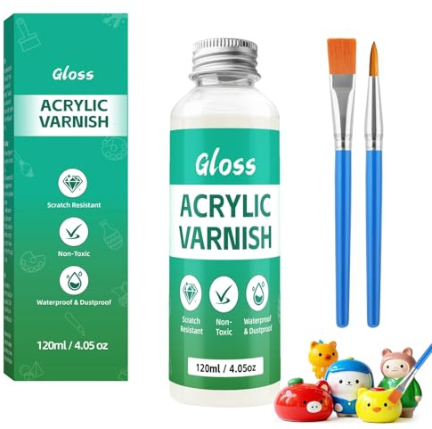 120ml Glasur für lufttrocknenden Ton, Glänzend, Wasserdicht | Keramikglasur, Air Dry Clay Glaze, Glanzlack, Modelliermasse, wasserdicht, verschleißfest, Versiegelung