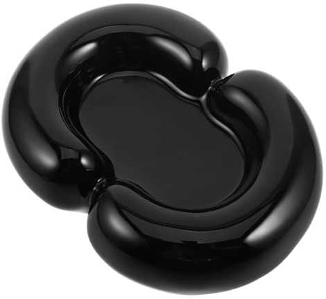 NIYANGLE Plateau à bijoux, plateau à bagues, plateau à bibelots en céramique, bol à clés, assiette décorative, porte-bijoux pour, sœurs, fille, mère, noir