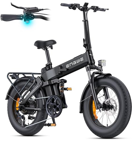 ENGWE Bike Plegable, Batería De 48 Vy 15 Ah Autonomía De hasta 130 km, Sensor De Par Y Diseño Plegable con Frenos Hidráulicos Y Aplicación para Todo Tipo De Terrenos, Engine Pro 3.0 Boost (Negro)