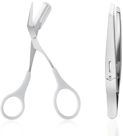 JYNXOR Pinzetta Sopracciglia Professionale,Pinzette in Acciaio Inossidabile per Sopracciglia,Viene Fornito con Forbici per Sopracciglia,per Routine di Bellezza Quotidiana
