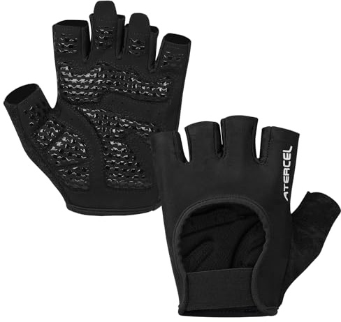 ATERCEL Trainingshandschuhe für Damen & Herren - rutschfeste Atmungsaktive Fitness Handschuhe mit Premium-Griff & Handflächenschutz für Krafttraining, Gym, Workout, Training