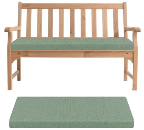 Generisch Bankauflage, Waschbar Sitzauflage Banks Für Innen Outdoor, Bankkissen, Abnehmbarem Sitzkissen Banks, rutschfeste Gartenbank Auflage Fur Küchenbank Gardenbank Essbank,Grün,140x40x5cm