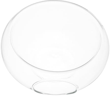 NUOBESTY Ciotola di Vetro Trasparente Creativa da 17 CM Apertura Laterale Insalatiera e Fruttiera per Eventi Feste e Uso Quotidiano Design Semplice e Superficie Liscia Resistente