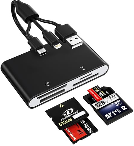 Adaptador Memory Stick Pro Duo - Lector de tarjetas de memoria múltiple 4 en 1 para tarjeta SD/Micro SD/MS/XD-Picture-Card