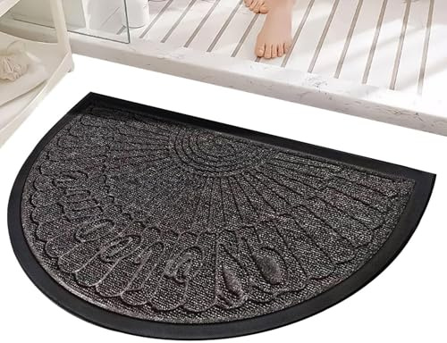 Xepasiay Zerbino assorbente,40x60cm Supporto Antiscivolo,Stuoia Semicircolare Assorbente Ad Asciugatura Rapida Per Interni | per zampe cane, fango, sporco, scarpe e ingresso
