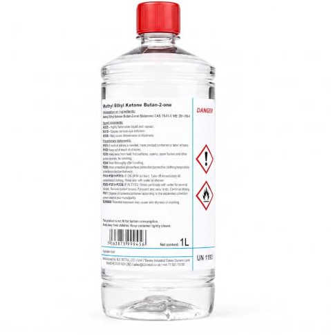 Methyl Ethyl Ketone (MEK) Butan-2-One High Purity Industrial Solvent | Fast Evaporating Cleaner & Degreaser | For Professional & Industrial Use (2) | Cleaner, Degreaser, Industrial Grade