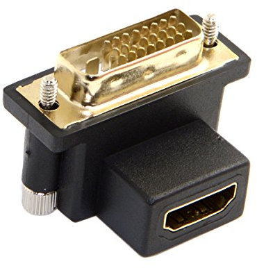 cablecc Adattatore ad angolo di 90° verso il basso da DVI maschio a HDMI femmina, per computer & HDTV & scheda grafica