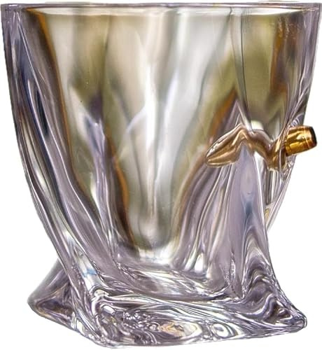 Besondere Geschenke für Männer - WhiskyGlas mit Projektil - Glas mit Kugel | Ausgefallees Geschenk für Männer zum Geburtstag