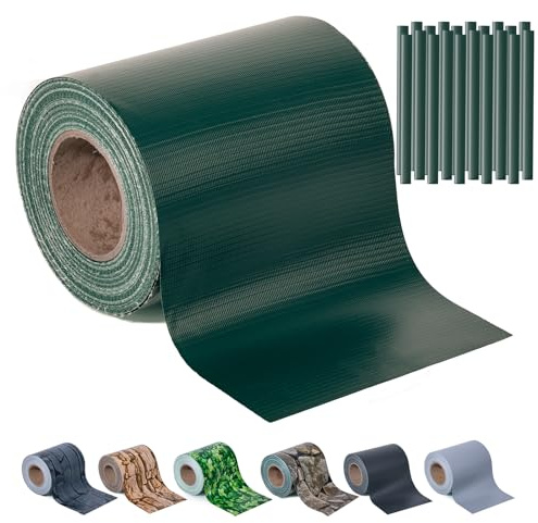Sichtschutzstreifen Zaun 35 m x 19 cm inkl.20 Clips, Sichtschutz Zaunfolie PVC Sichtschutzstreifen Doppelstabmatten für Gartenzaun, Balkon/Diverse Farben