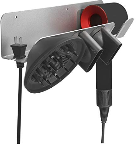 Luchs Wandhalterung - Organizer für Dyson Supersonic Haartrockner, Halterung, Fönhalter und Wandhalterung Haartrockner Halterung (Silber R)