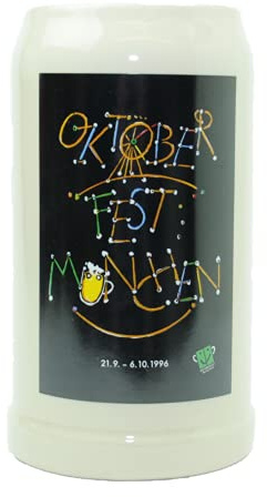 Steinfixx® - Original Oktoberfestkrug 1996 I Jahrgangskrug I Jahreskrug I Wiesnkrug I Sammlerkrug
