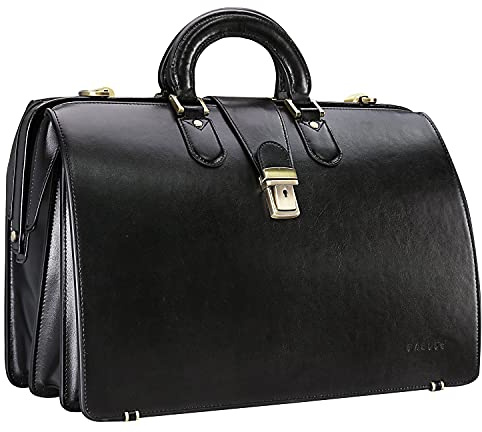 Banuce Leder-Aktentasche für Herren mit Schloss, Arzttasche, Befestigungskoffer, harte 39.6 cm (15.6 Zoll) Laptop, Anwälte, Einheitsgröße, Business- und klassische Aktentasche für Herren