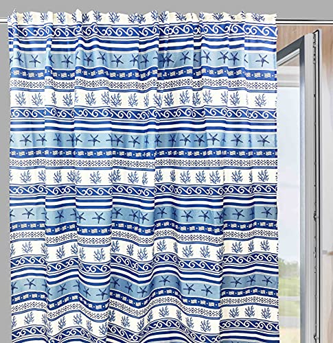 La biancheria per la casa Tenda Grecia Blu cm.160X300 confezionata Made in Italy