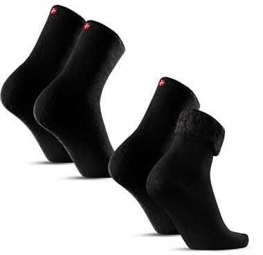 DANISH ENDURANCE Fleece-Socken, Thermosocken, Weich & Bequem, 2 Pack | Fleece-Socken, Warm gefüttert und weich für gemütliche Wintertage, rutschfest mit Anti-Loch-Garantie, Unisex