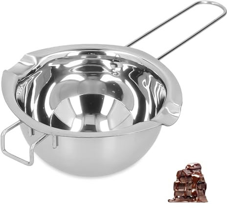 Olla doble de acero inoxidable, olla grande para derretir mantequilla de chocolate, cuenco calefactor para derretir chocolate, jabón, cera, fabricación de velas, 1000 ml