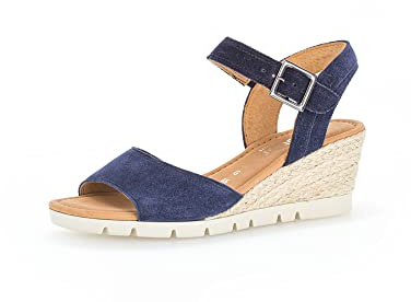 Gabor Women Sandals, Ladies Wedge Sandals,Wedge Sandals,Wedge Heel,Summer Shoe,Comfortable,high,Blue (Marine),37 EU / 4 UK