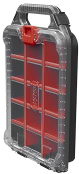 Keter Stack n' Roll Modular DIY Half Organiser, Removable Bins, Stackable, Lightweight, Durable, Water Resistant, Black