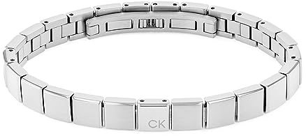 Calvin Klein Bracelet à maillons pour Homme Collection MINIMALISTIC SQUARES en Acier inoxidable ou Cuir