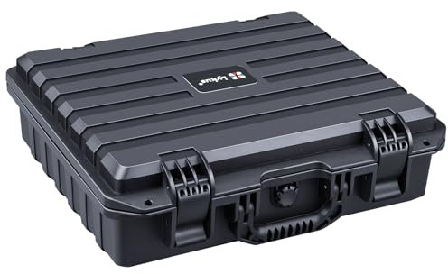 Lykus HC-4010 Wasserdicht Koffer mit anpassbarem Schaumstoff, Innengröße 40,7x33,6x11,7 cm, geeignet für Laptop, Elektronik und mehr
