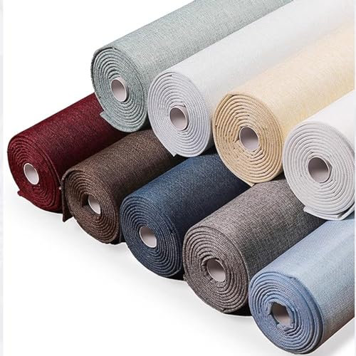Pelar Y Pegar Papel Tapiz De Lino. Panel De Pared Autoadhesivo Anti Choques Fuego Panel De Pared Azulejo Decorativo De La Pared Aislamiento Térmico Insonoriz(Size:65x280cm/25x110in-1roll,Color:Grey2)