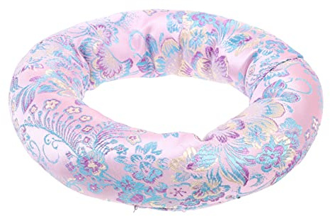 TOYANDONA Rosa Klangschalenmatte aus Baumwolle Rundes Meditationskissen für Buddha Klangschalen Leicht und Sicher zum Platzieren in Hand oder Koffer