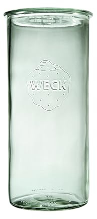 Weck Zylindrisches Glas 1500 ml 6 Stück | Zum Einmachen von Konfitüren, Säften, luftdichtes Aufbewahren von trockenen Zutaten