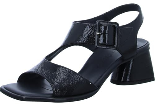 Paul Green Sandalette 6114-005, vernie / brossée, noir, femme, Noir , 39 EU
