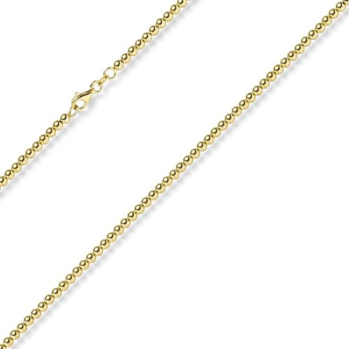 3mm Kugelkette Halskette Collier aus 585 Gold Gelbgold glatt glänzend 45cm