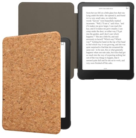 kwmobile Funda para Amazon Kindle Paperwhite (2024)/Colorsoft - Carcasa Compatible con e-Book de Corcho - Case en marrón Claro