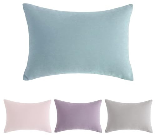 FILOEEX Minicojín, almohada de viaje de 27,9 x 17,8 cm, minicojín para niños, lavable a máquina, pequeño cojín para la siesta para el cuello, la muñeca, las rodillas, las piernas (azul)