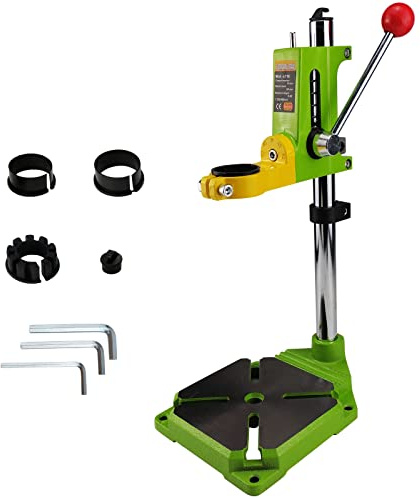 AeKeatDa Floor Drill Press Stand for Hand Drill, 90 Degree Rotating Adjustable Universal Bench Clamp Drill Holder Drill Press Adapter Workbench Repair Tool for Benchtop Repair