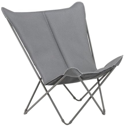 Lafuma MOBILIER - Gepolsterter Breiter Butterfly Chair - Pop Up XL - BeComfort® - Grau Silver LFM5183_8901-5 Jahre Garantie