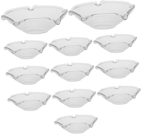 Mipcase 12pcs Glass Candle Drip Catcher Fluted Wax Holder Elegant Candle Drip Catcher Clear Glass Wax Protector for Home Decor Restaurants Hotels