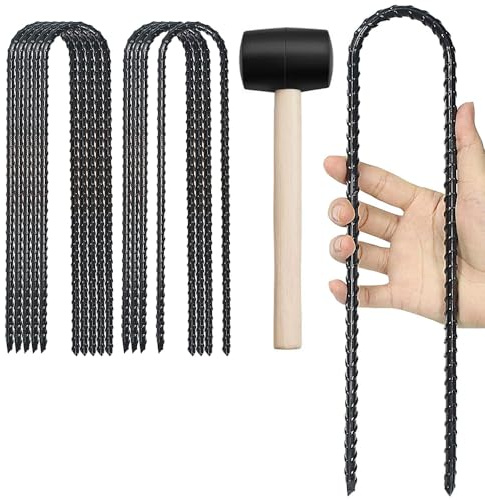 10 Stück Zeltheringe aus Verzinktem Stahl, 30 cm Lang Erdanker Bodenanker,Stabile Erdnägel mit Gewinde, Trampolin Anker Ø5mm mit Hammer,Erdnägel für Zelte,Camping,Trampoline,Markisen(Schwarz)