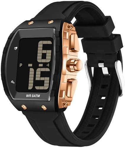 findtime Talking Clock with Large Digital Numbers for Visually Impaired Blind People, Seniors, White Wrist Watch, Easy to Read, Rose-Gold, Strap.