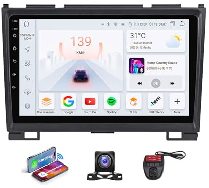 Android 13 Car Stereo 9 Inch Screen Auto Player Built-in 4G WiFi CarPlay DSP GPS Navigation RDS DAB+ Radio BT 5.0 Support Camera DVR for GREAT WALL Hover Haval H5 2011-2016(NF-6)