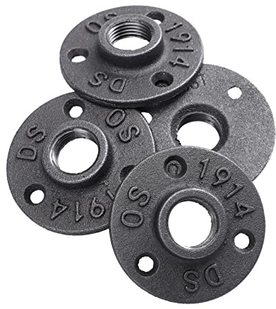 Sewroro 4piezas Brida De Hierro Orificios Internas Accesorios Industriales Base Fija Para Bricolaje