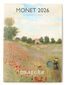DRAEGER PARIS 1886 - Petit Calendrier mural 13x18 cm 2026 - Thème Monet - 12 mois - Papier FSC - Illustrations détachables