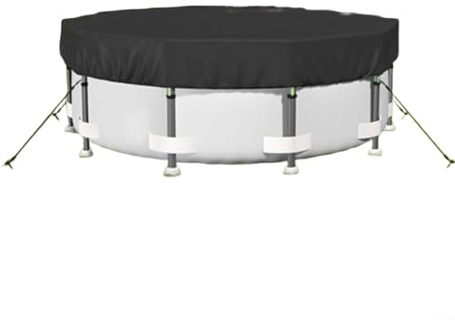 CNANRNANC 420D Oxford Round Pool Cover, Swimming Pool Cover For Above Ground Swimming Pools Waterproof Round 8-15 Feet(15ft)